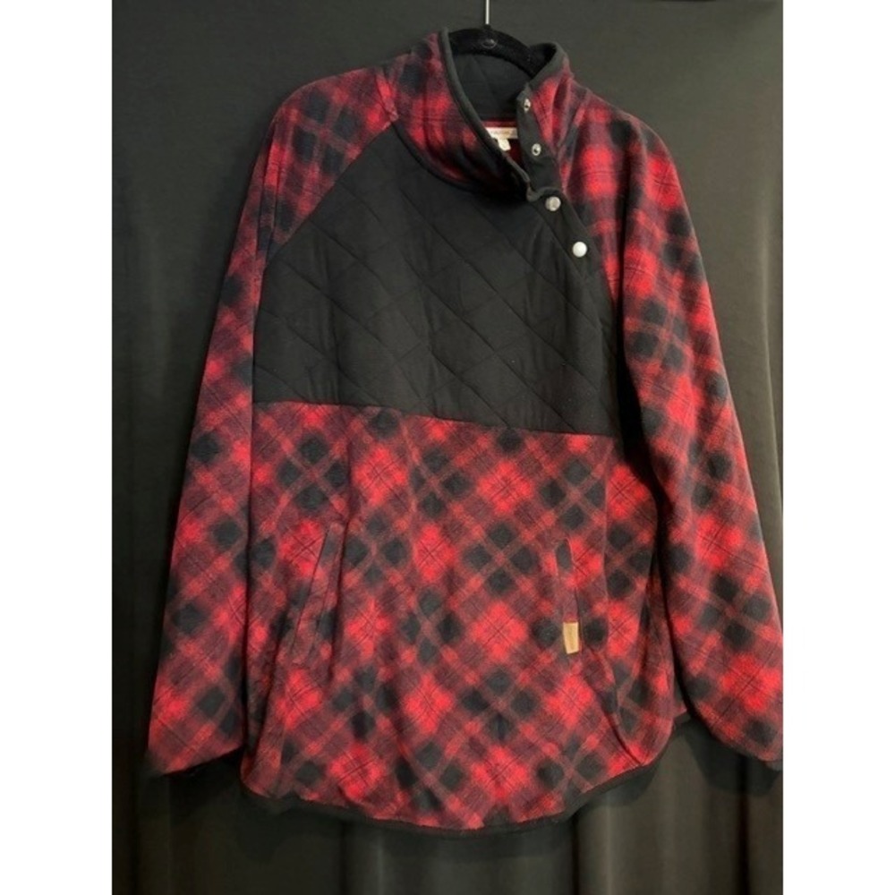 Women's Lodge Buffalo‎ Plaid Fleece Maurices Sweatshirt Size L